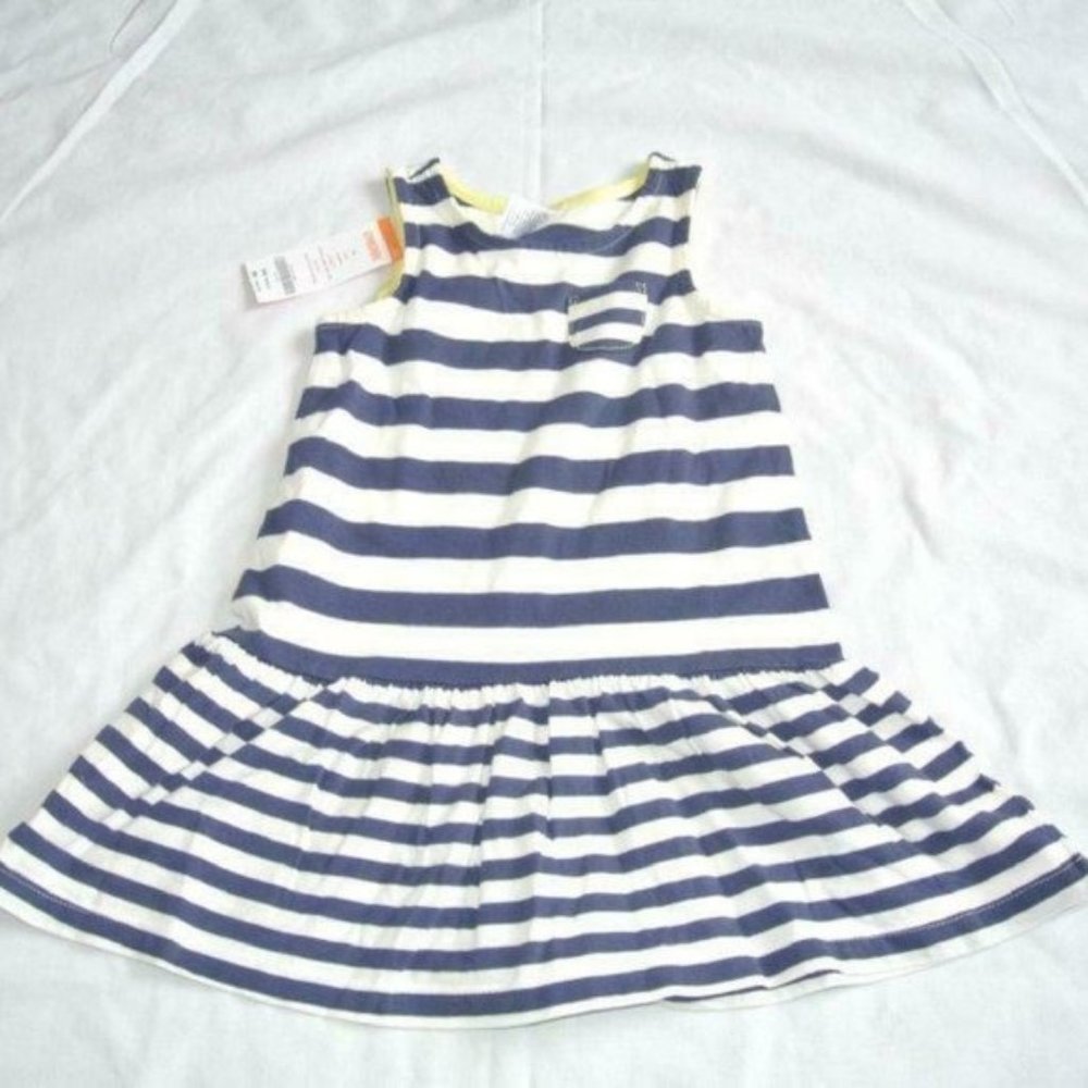 Gymboree Hop 'n' Roll Striped Tank‎ Dress Navy Stri